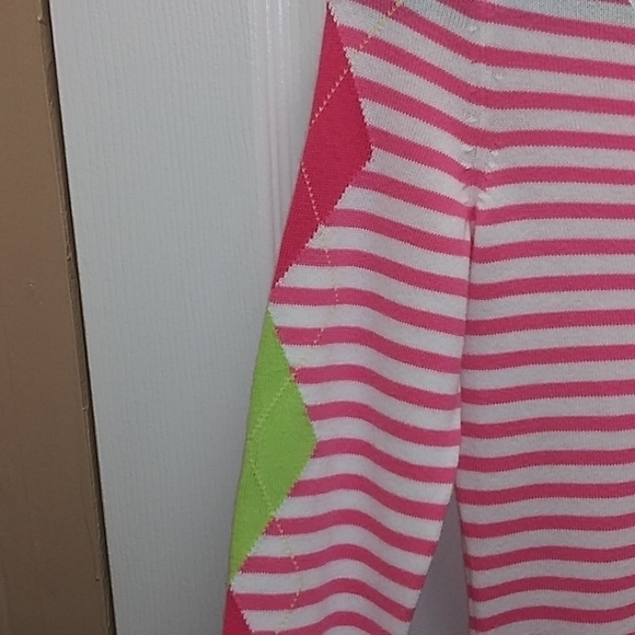 Lilly Pulitzer Striped Sweater with‎ Argyle Sleeves - Picture 4 of 9